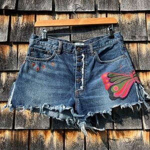 Free People Butterfly Denim Shorts